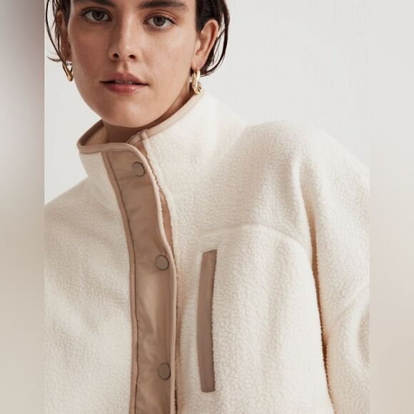 Madewell Resourced Sherpa snap front Jacket. Small NWT - Picture 3 of 9